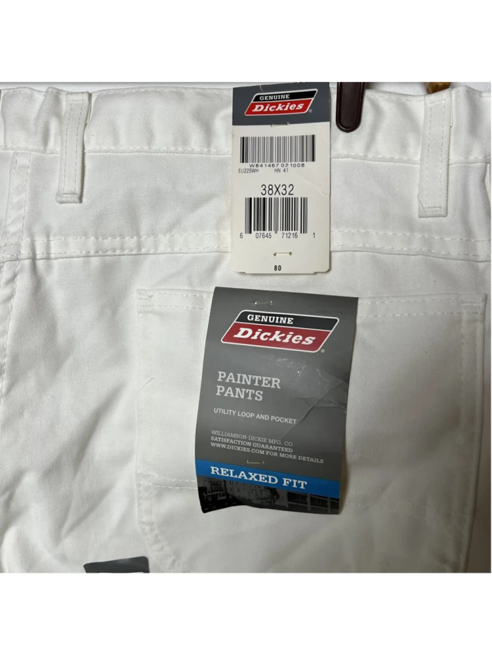 Genuine Dickies White Painter Pants NEW Relaxed Fit Utility Work Trousers 38x32